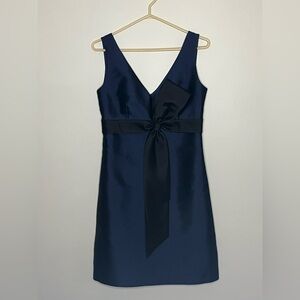 TORY BURCH-Navy/Black Classic Bow Embellished Back Zip Dress Sz 8